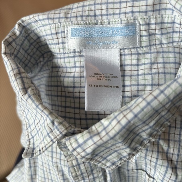 Bundle of 2 Janie & Jack long sleeve shirt onesies.Size 12-18 month.Church/party - Picture 3 of 9